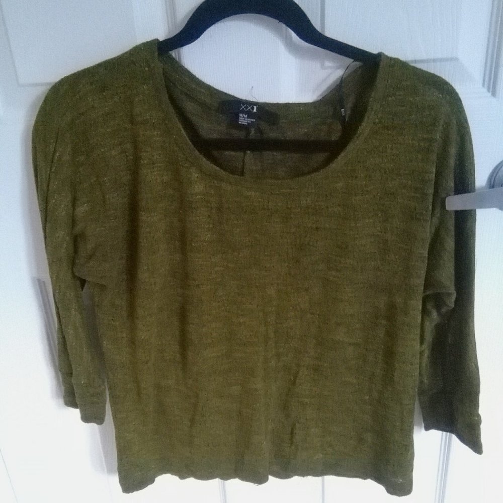 Forever 21 Lime Batwing loose knit top